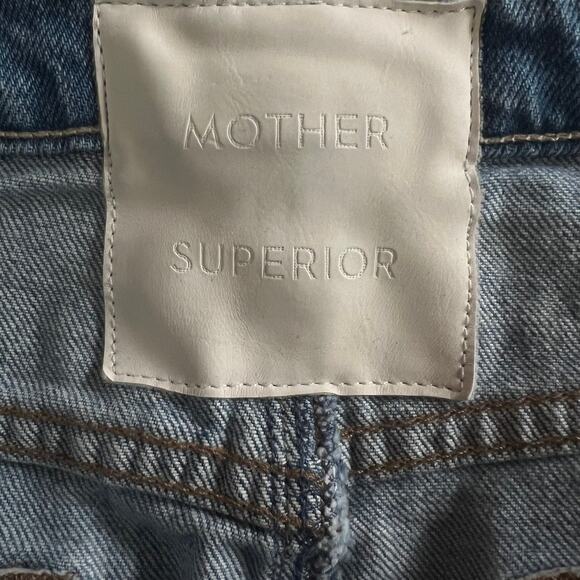 Mother Superior The Vagabond Mini Fray Denim Skirt Destroyed Bills Sz 28 - Picture 4 of 10